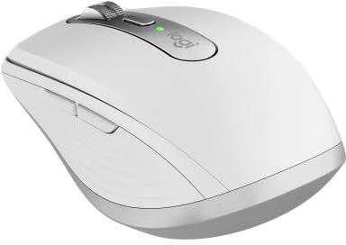 Belaidė pelė Logitech MX Anywhere 3S - RF belaidė + Bluetooth, lazerinis, 8000 DPI, Pale Pilkas (Baltas)