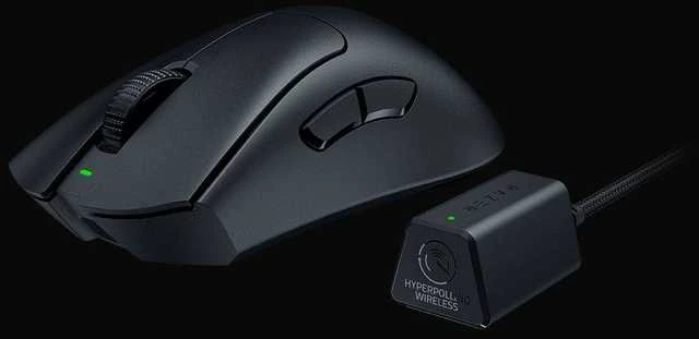 Pelė Myszka žaidimams Razer DeathAdder V3 Pro + HyperPolling Dongle belaidė 30000 dpi optinė juoda