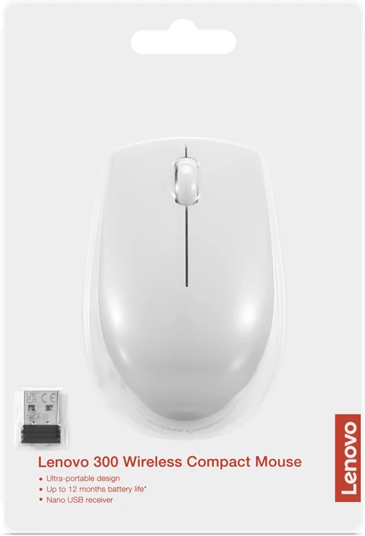 Lenovo | Compact Pelė | 300 | Wireless | Cloud Pilkas
