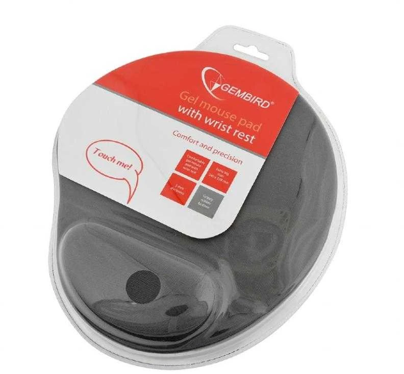 Gembird | MP-GEL-GR Gel Pelės kilimėlis su riešo atrama, pilkas Comfortable | Gel Pelės kilimėlis | Pilkas