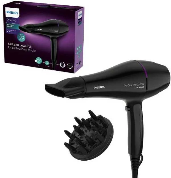 Plaukų džiovintuvas Philips DryCare „Pro“ BHD274/00, Juodos spalvos