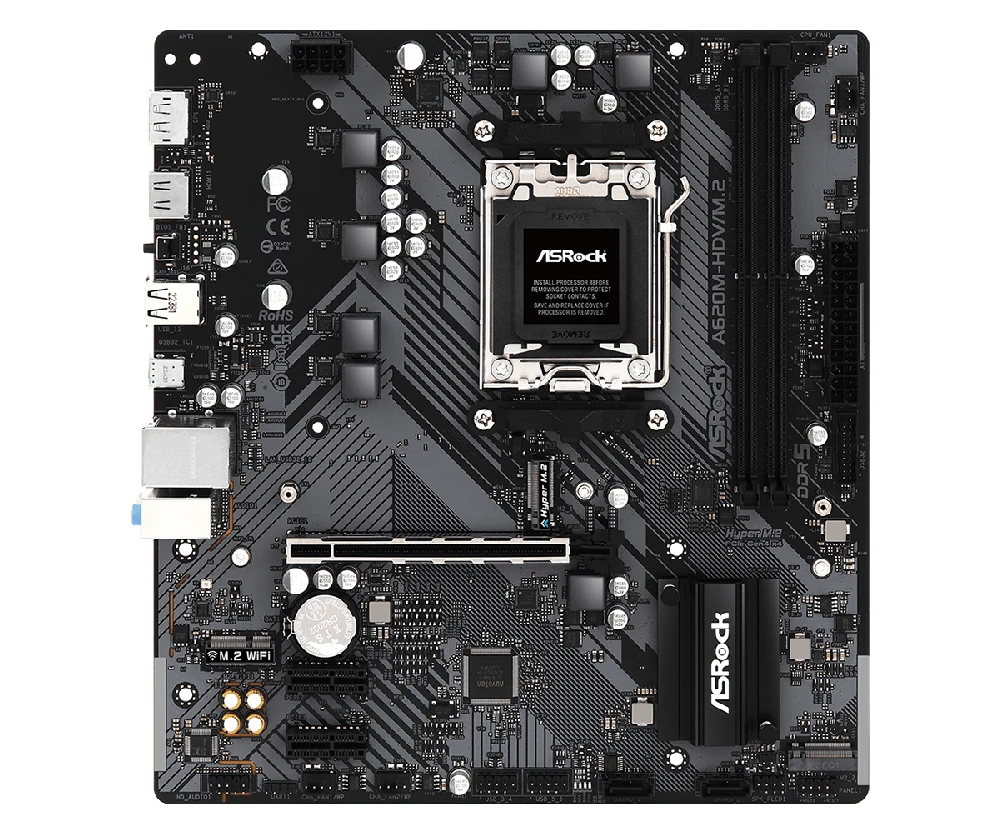 Pagrindinė plokštė ASRock A620M-HDV/M.2/AM5/Micro-ATX/AMD A620