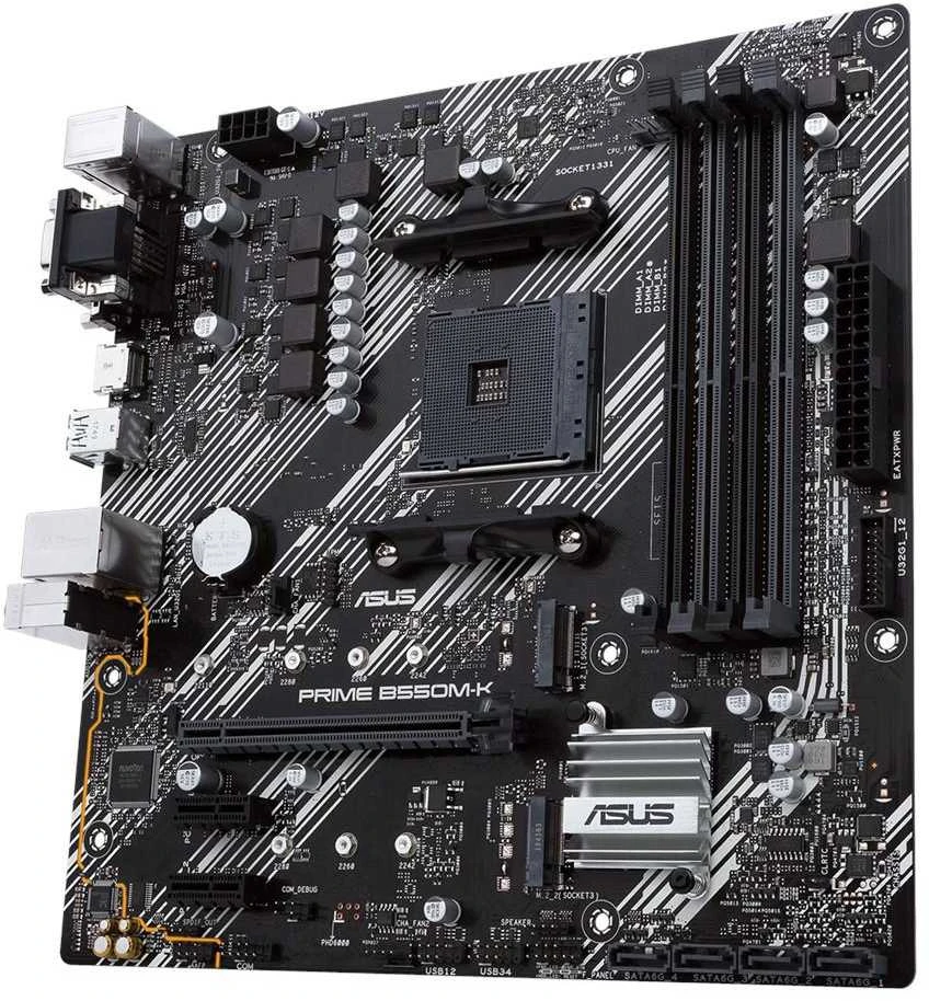 Pagrindinė plokštė ASUS AMD B550 / SAM4 / MicroATX / 2xPCI-Express 3.0 1x / 2xM.2 / 1xPCI-Express 4.0 16x / Memory DDR4 / Atminties lizdai 4 / 1x15pin D-sub / 1xDVI / 1xHDMI / 6xUSB 3.2 / 1xPS/2 / 1xRJ45 / 3xAudio port