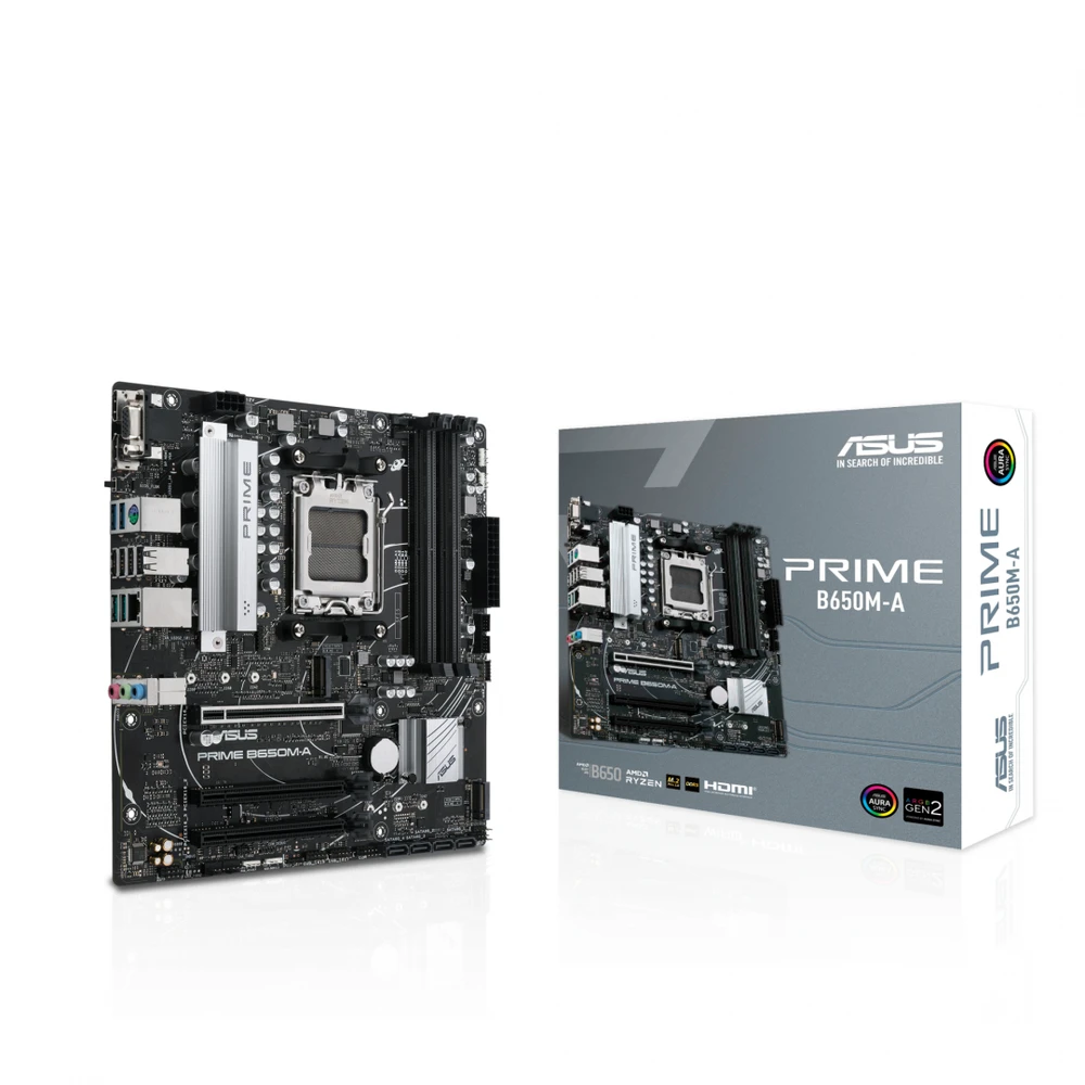 Pagrindinė plokštė ASUS AMD B650 / SAM5 / MicroATX / Memory DDR5 / Atminties lizdai 4 / 2xPCI-Express 4.0 1x / 1xPCI-Express 4.0 16x / 2xM.2 / 1x15pin D-sub / 1xHDMI / 1xDisplayPort / 2xAudio-In / 1xAudio-Out / 4xUSB 2.0 / 4xUSB 3.2 / 1xPS/2 / 1xRJ45