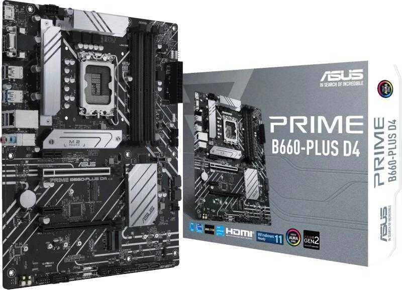 Pagrindinė plokštė ASUS Intel B660 / LGA1700 / ATX / Memory DDR4 / Atminties lizdai 2 / 2xPCI-Express 3.0 1x / 1xPCI-Express 3.0 16x / 1xPCI-Express 4.0 16x / 2xM.2 / 1x15pin D-sub / 1xHDMI / 1xDisplayPort / 2xUSB 2.0 / 2xUSB 3.2