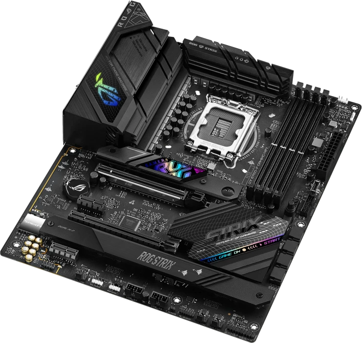 Pagrindinė plokštė Asus ROG STRIX B760-F GAMING WIFI Procesorių šeima Intel, Procesoriaus lizdas LGA1700, DDR5 DIMM, Atminties lizdai 4, Palaikomos standžiojo disko sąsajos SATA, M.2, SATA jungčių skaičius 4, Mikroschemų rinkinys Intel B760, ATX