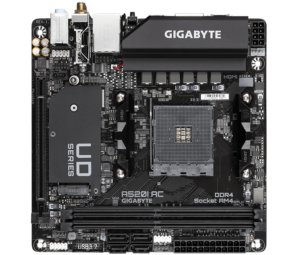 Pagrindinė plokštė Gigabyte A520 AM4 Mini ITX