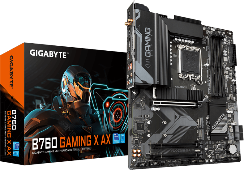 Pagrindinė plokštė GIGABYTE B760 GAMING X AX LGA1700 4xDDR5 4xSATA 3xM.2 1xDP 1xHDMI