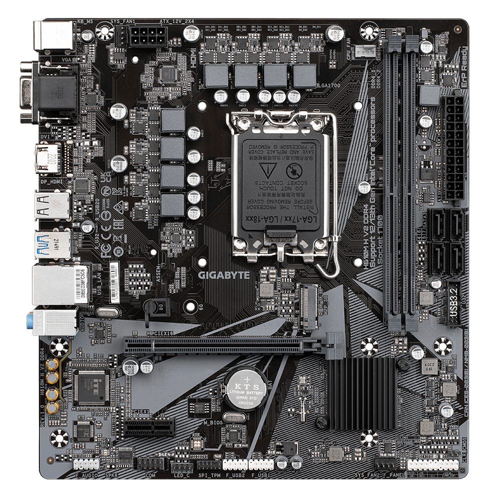 Pagrindinė plokštė GIGABYTE H610M H V2 DDR4 LGA1700 1xHDMI
