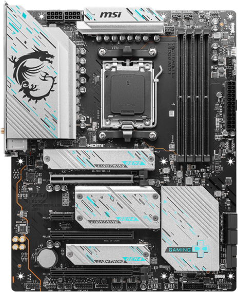 Pagrindinė plokštė MSI | X670E GAMING PLUS WIFI | Procesorių šeima AMD | Procesoriaus lizdas AM5 | DDR5 | Palaikomos standžiojo disko sąsajos SATA, M.2 | SATA jungčių skaičius 4