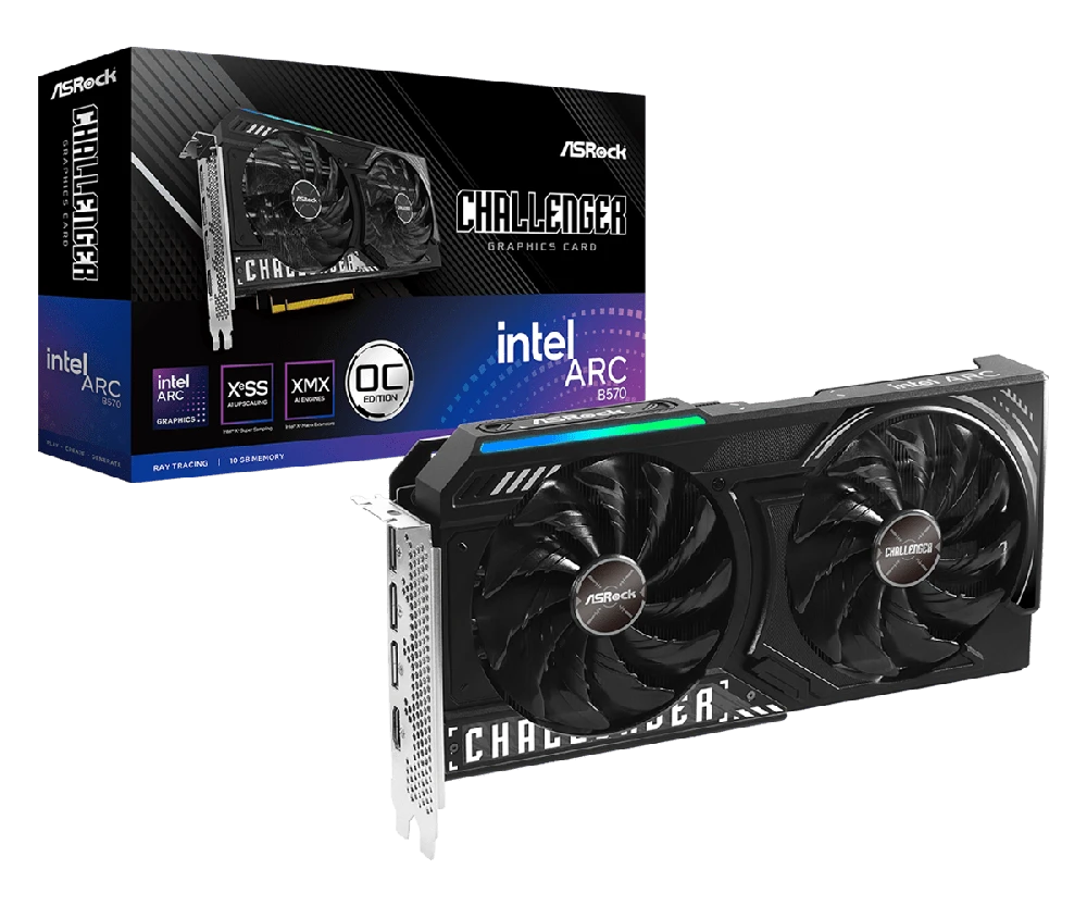 Vaizdo plokštė ASRock Challenger Intel Arc B570 10GB OC GDDR6 plokštė