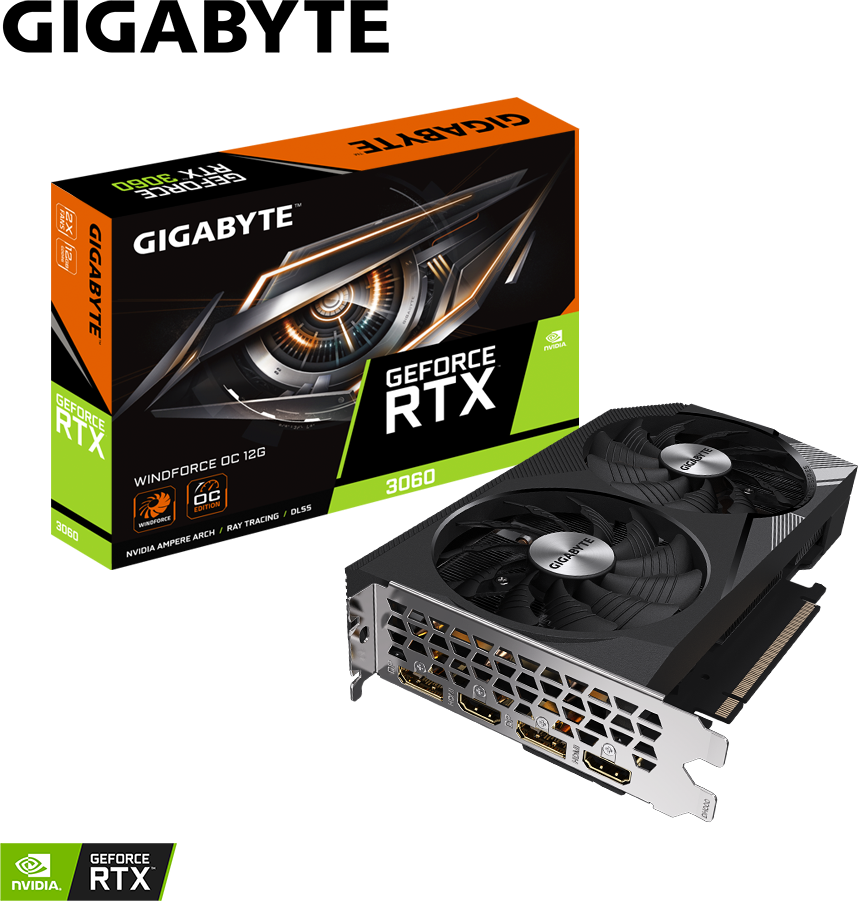Vaizdo plokštė GIGABYTE GeForce RTX 3060 WINDFORCE OC 12G 2xDP 2xHDMI