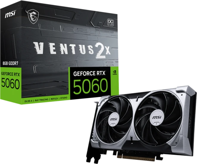 Vaizdo plokštė MSI GeForce RTX 5060 8G VENTUS 2X OC NVIDIA 8 GB GDDR7