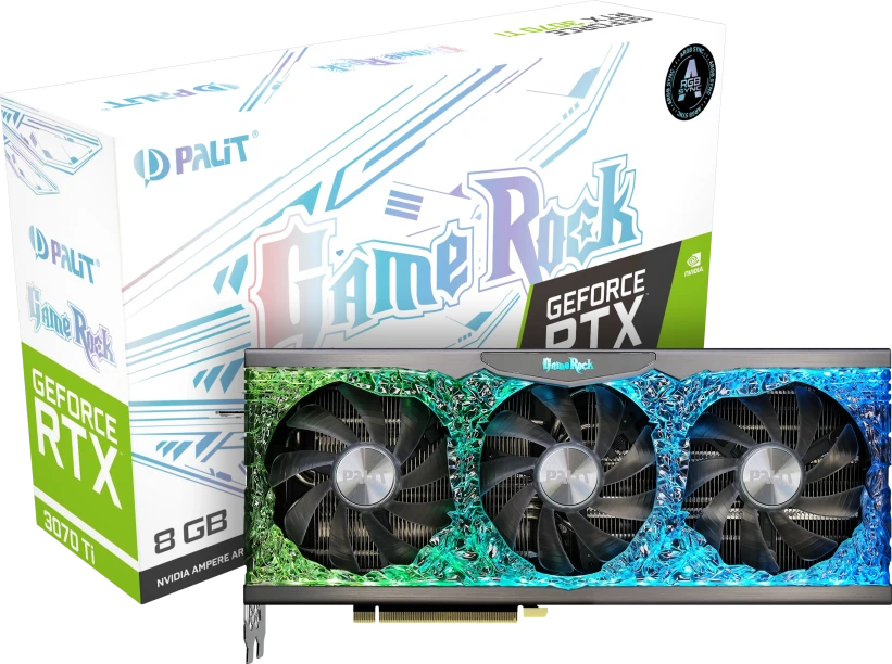 Vaizdo plokštė PALIT GeFoce RTX 3070Ti Gamerock 8G 256 bitų GDDR6X 1575/1770MHz HDMI 2.1 3x DP 1.4a