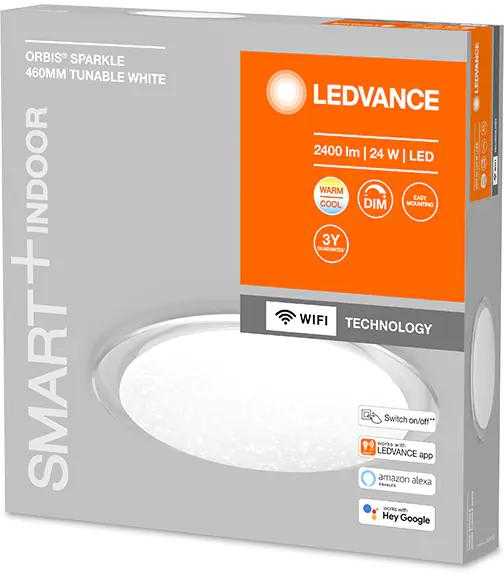 Lubinis šviestuvas Ledvance 24W paviršinis šviestuvas, baltas, 2700K, išmanus+WiFi valdymas
