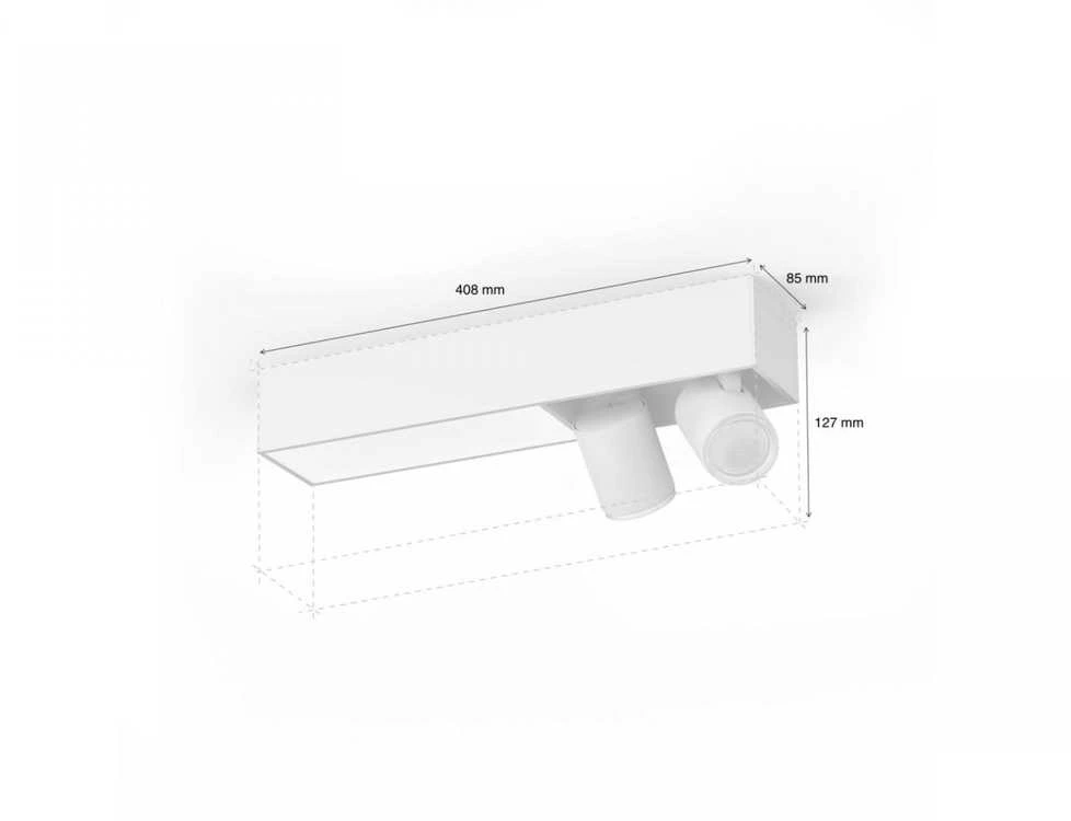 Lubinis šviestuvas Philips Hue Centris 2 taškų baltas specialios formos BT