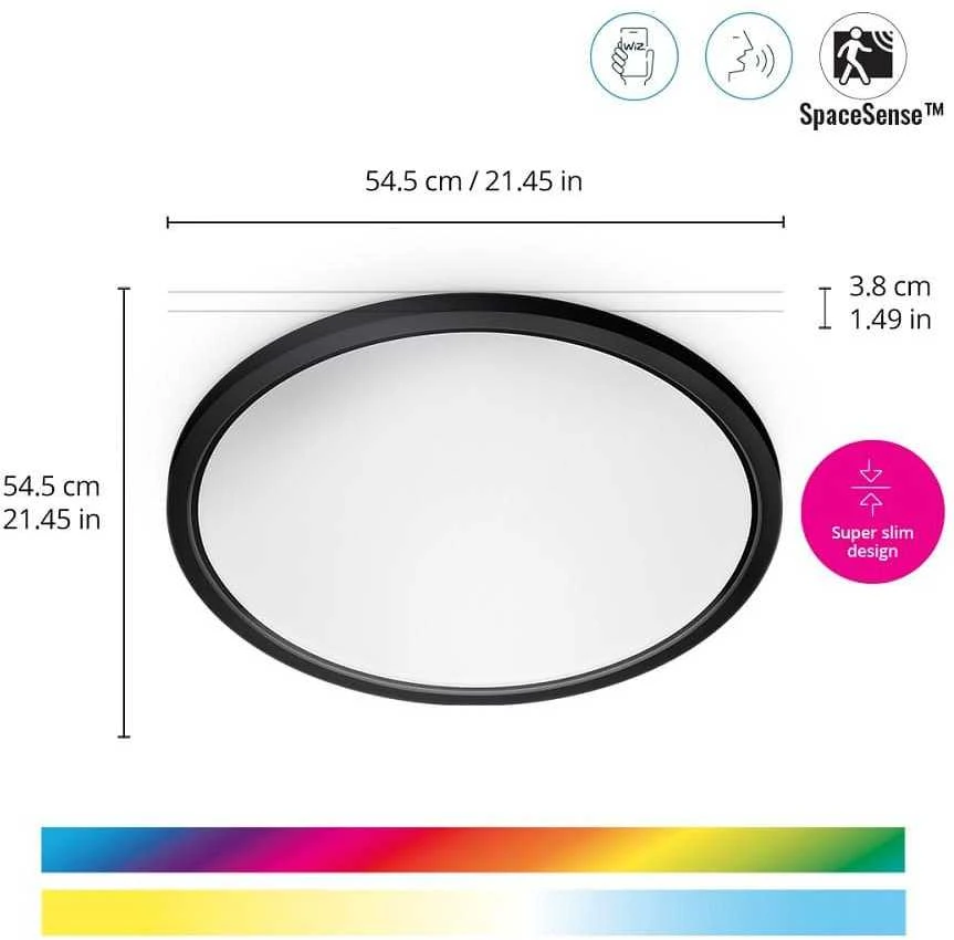 Lempa WiZ Smart WiFi SuperSlim, 545mm, Juodas | 32 W | 2200-6500 K (RGB)