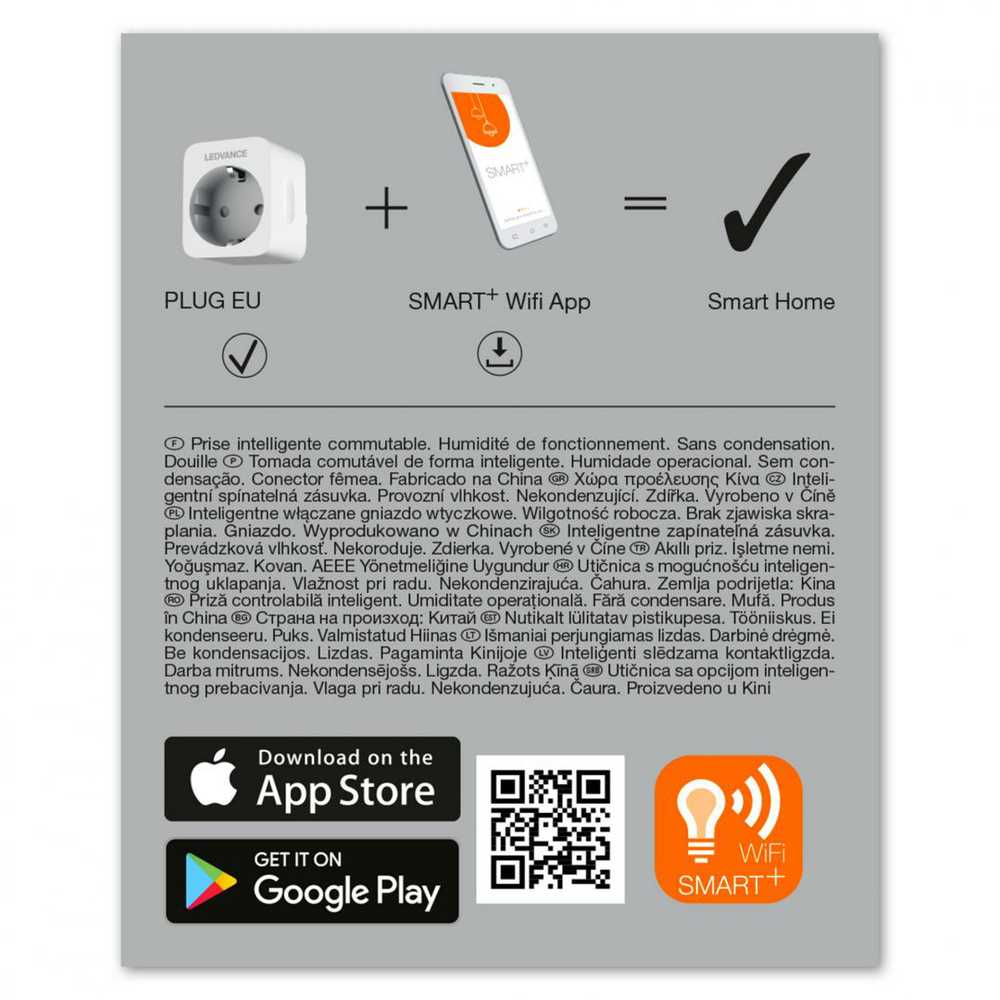 Ledvance SMART+ WiFi kištukas, energijos stebėjimas, ES | Ledvance | SMART+ WiFi kištukas EU