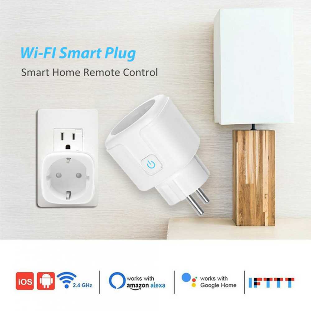 PNI SmartHome WP800 išmanusis „Wi-Fi“ kištukinis lizdas, „Tuya Smart“ programėlė, suderinamas su „Amazon Alexa“ ir „Google Home“