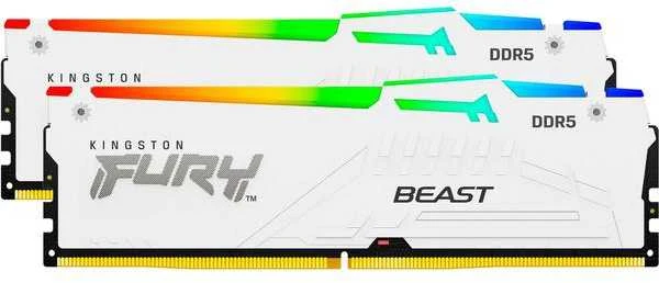Kingston FURY Beast DDR5 balti RAM moduliai su RGB