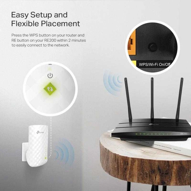 Belaidžio Wi-Fi ryšio stiprintuvas TP-Link RE200