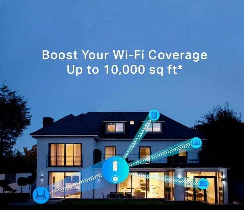 TP-LINK AC1750 dviejų juostų belaidis sieninis diapazono plėstuvas Qualcomm 1300Mbps esant 5GHz + 450Mbps esant 2,4Ghz 802.11ac/a/b/g/n