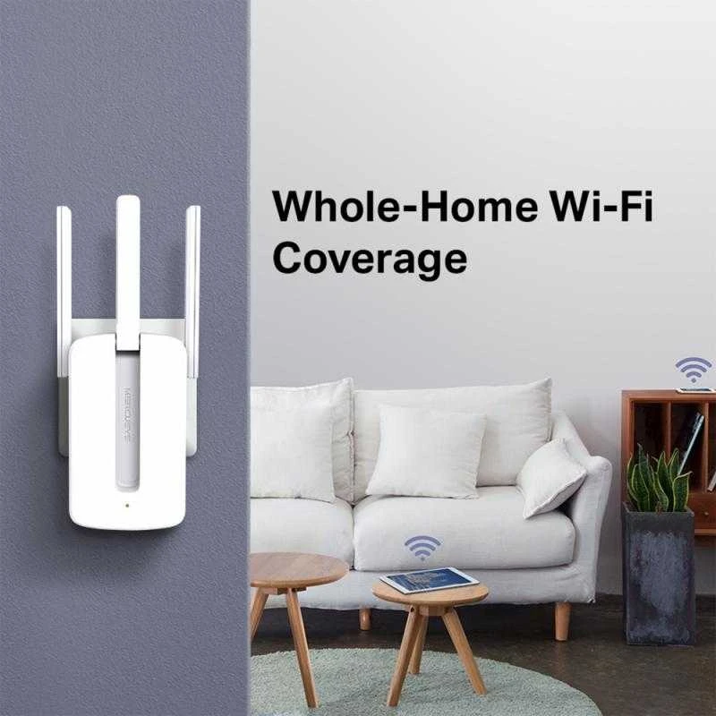 TP-Link „Mercusys“ | „Wi-Fi“ diapazono ilgintuvas | MW300RE | 802.11n | 2,4 GHz | 300 Mbit/s | be PoE | Antenos tipas: 3 išorinės
