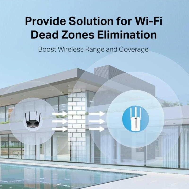 TP-Link „Mercusys“ | „Wi-Fi“ diapazono ilgintuvas | MW300RE | 802.11n | 2,4 GHz | 300 Mbit/s | be PoE | Antenos tipas: 3 išorinės