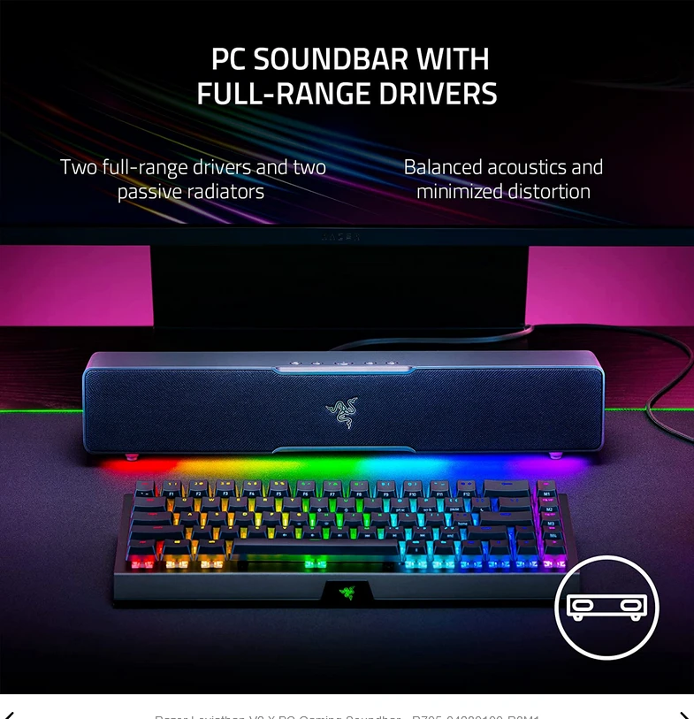 Razer Leviathan V2 X, juodos spalvos