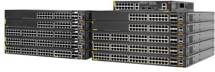 Šakotuvas Hewlett Packard (HP) „Aruba Networks HPE Aruba Networking CX 6200F 48G Class4 PoE 4SFP+ 740W“ komutatorius