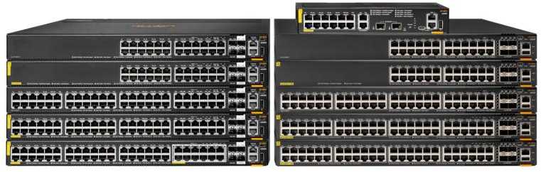 Šakotuvas Hewlett Packard (HP) „Aruba Networks HPE Aruba Networking CX 6200F 48G Class4 PoE 4SFP+ 740W“ komutatorius