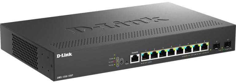 Šakotuvas D-LINK DMS-1250-10SP/E 10 prievadų 2.5G išmanusis valdomas PoE komutatorius | D-Link