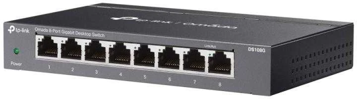 Šakotuvas TP-Link Omada DS108G gigabitinis eterneto komutatorius (10/100/1000), juodas