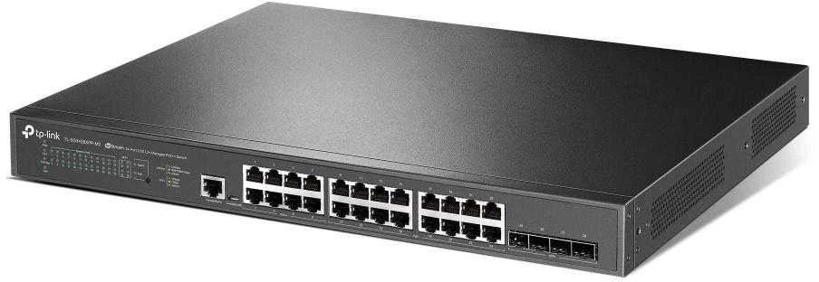 Šakotuvas Port TP-Link Omada 24 prievadų 2.5GBASE-T ir 4 prievadų 10GE SFP+ L2+ valdomas komutatorius su 16 prievadų PoE+ ir 8 prievadų PoE++