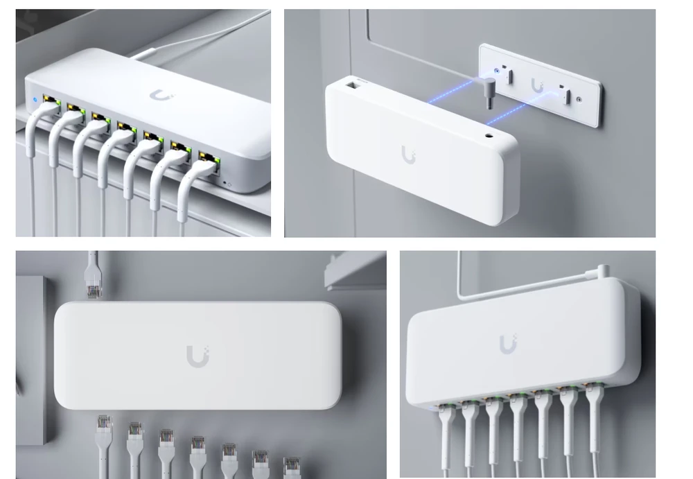 Šakotuvas UBIQUITI UniFi Switch Ultra 210 W / 8 privatumas / 2 jungikliai / 1 PoE++ lizdas / 7 PoE / PoE+ jungiklis / USW-Ultra-210 W