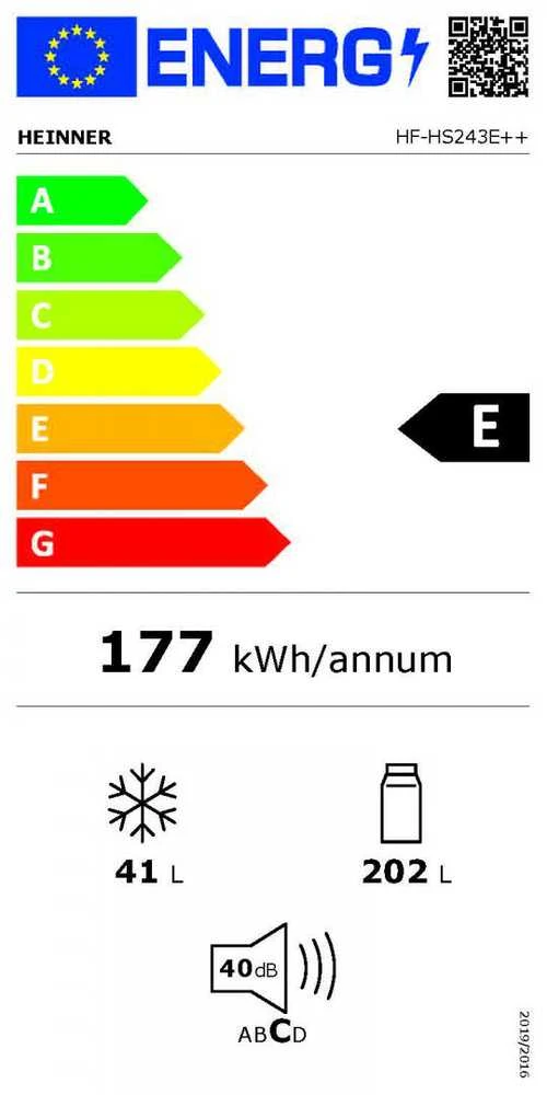 Šaldytuvas FRIGIDER CU DOUA USI HEINNER HF-HS243E++