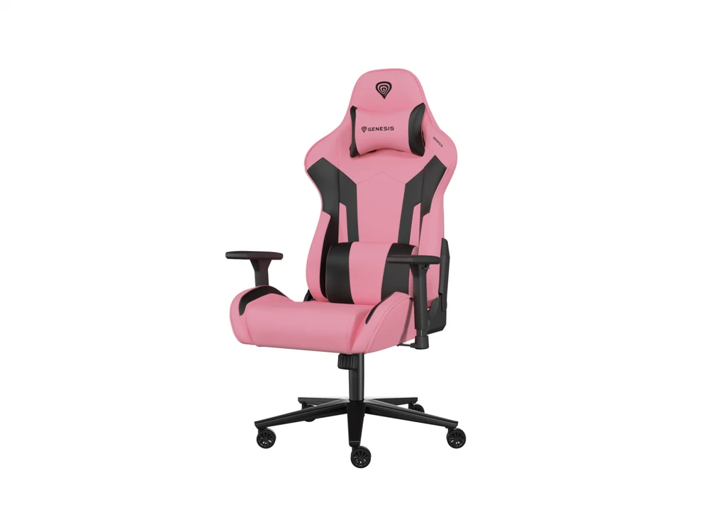 Genesis Gaming Chair Nitro 720 Atlošo apmušalų medžiaga: Eko oda, Sėdynės apmušalų medžiaga: Eko oda, Pagrindo medžiaga: Metalas, Ratukų medžiaga: Nailonas su CareGlide danga | Juodas/Rožinė