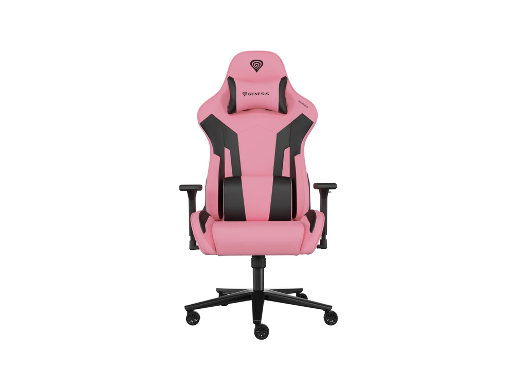 Genesis Gaming Chair Nitro 720 Atlošo apmušalų medžiaga: Eko oda, Sėdynės apmušalų medžiaga: Eko oda, Pagrindo medžiaga: Metalas, Ratukų medžiaga: Nailonas su CareGlide danga | Juodas/Rožinė