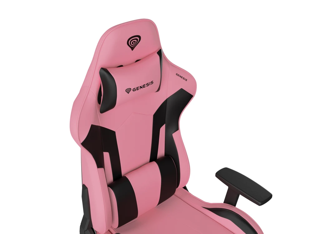 Genesis Gaming Chair Nitro 720 Atlošo apmušalų medžiaga: Eko oda, Sėdynės apmušalų medžiaga: Eko oda, Pagrindo medžiaga: Metalas, Ratukų medžiaga: Nailonas su CareGlide danga | Juodas/Rožinė