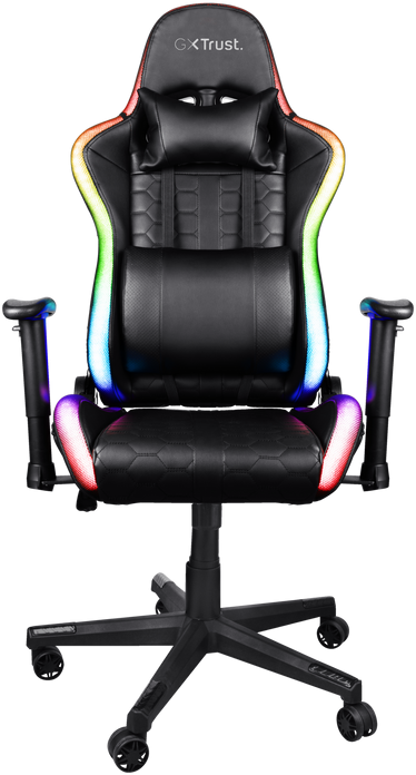 Žaidimų kėdė Trust GXT 716 Rizza RGB LED Illuminated Gaming Chair, Juoda, 23845