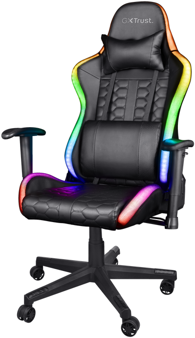Žaidimų kėdė Trust GXT 716 Rizza RGB LED Illuminated Gaming Chair, Juoda, 23845
