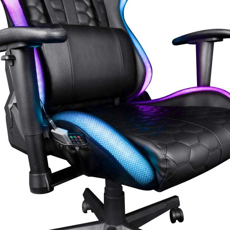 Žaidimų kėdė Trust GXT 716 Rizza RGB LED Illuminated Gaming Chair, Juoda, 23845