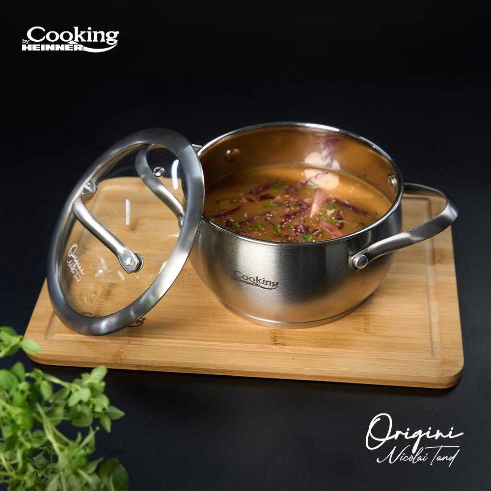 PUSMEIOLA INOX+TALPA 18X10 CM, 2,5 L, NICOLAI TAND, ORIGINALUS, COOKING BY HEINNER