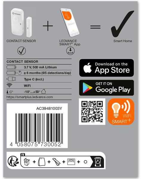 Ledvance SMART+ WiFi durų ir langų jutiklis | Ledvance | SMART+ WiFi durų ir langų jutiklis