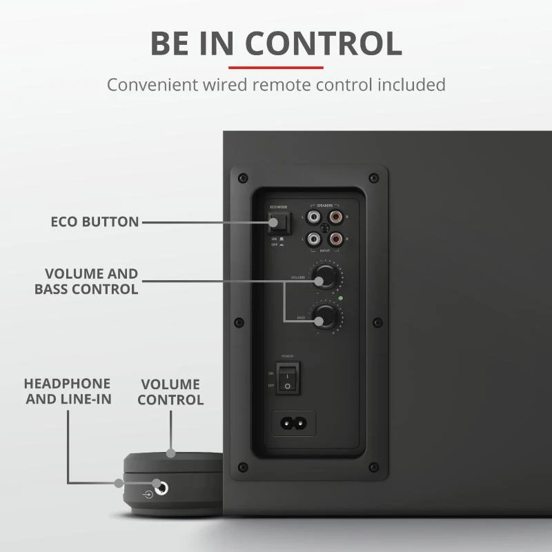 Kompiuterio kolonėlės Trust Yuri garsiakalbių komplektas 60 W Universal Juodas 2.1 kanalai 1 krypties 15 W