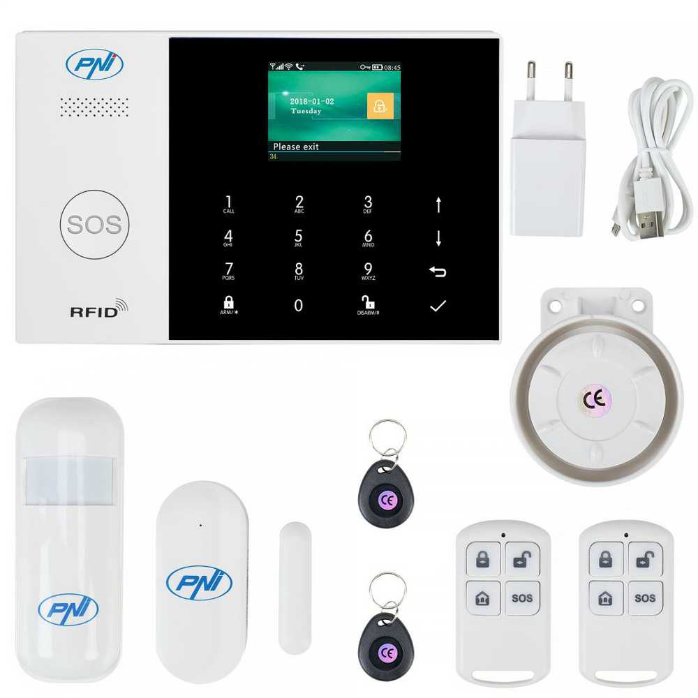 PNI SafeHouse HS600 belaidė Wifi GSM 4G signalizacijos sistema, palaiko 90 belaidžių zonų ir 3 laidines zonas, suderinama su Tuya Smart programėle, SMS įspėjimai, balso skambučiai, pranešimai į telefoną