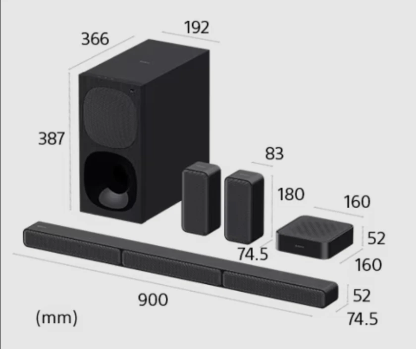 Namų kino sistema Sony | HT-S40R 5.1ch Home Cinema Soundbar with Wireless Rear Speakers | Juodas | No | USB port | Wi-Fi | Bluetooth | Belaidė jungtis