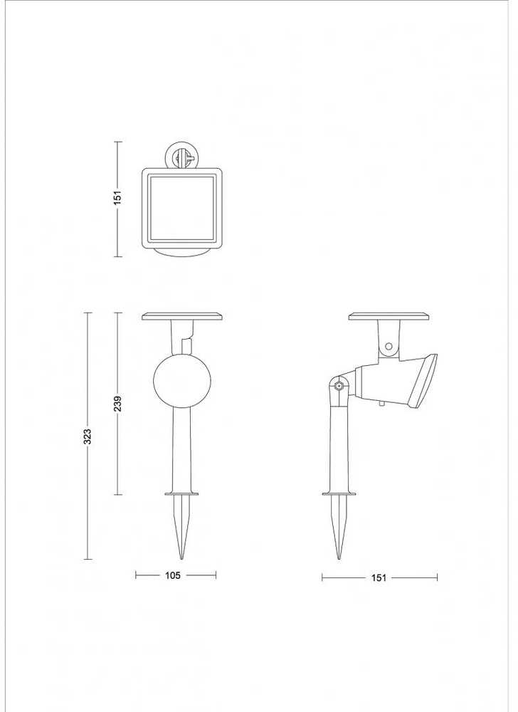 Įsmeigiamas LED lauko šviestuvas PHILIPS JIVIX, įkraunamas saulės energ. 1,4W, 2700K 150lm