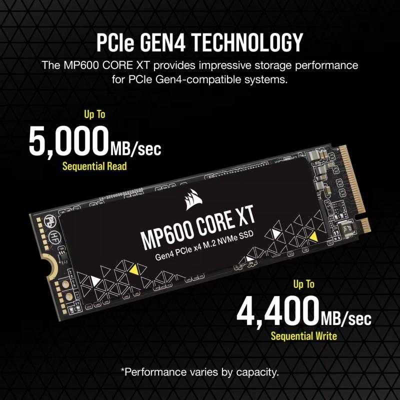 „Corsair MP600 CORE XT M.2 Gen4 PCIe x4 NVMe 4TB“ kietasis diskas