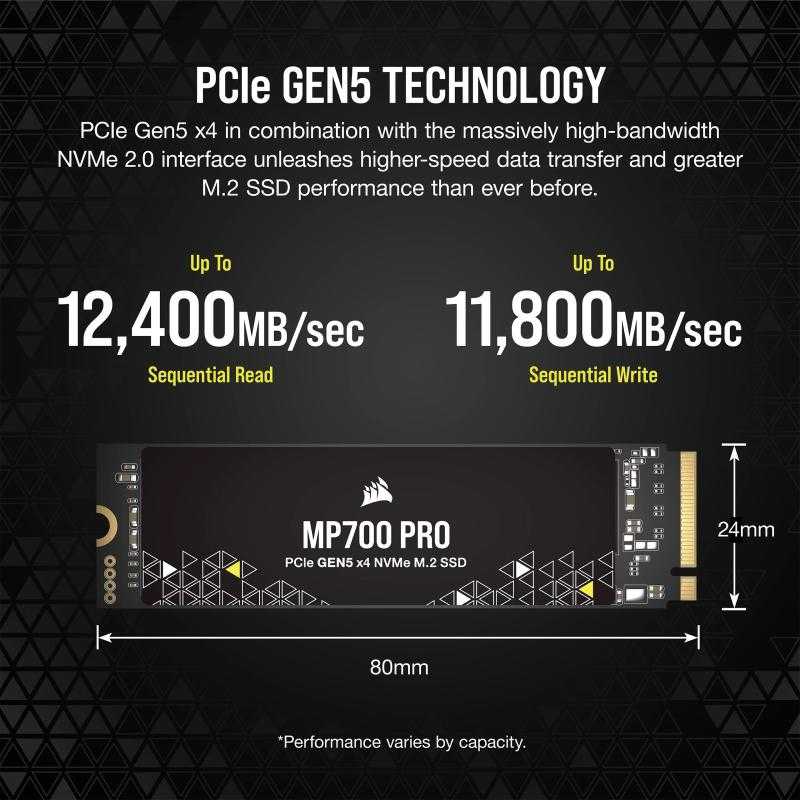 Corsair MP700 Pro NVMe SSD, PCIe 5.0 M.2 Typ 2280 – 1 TB